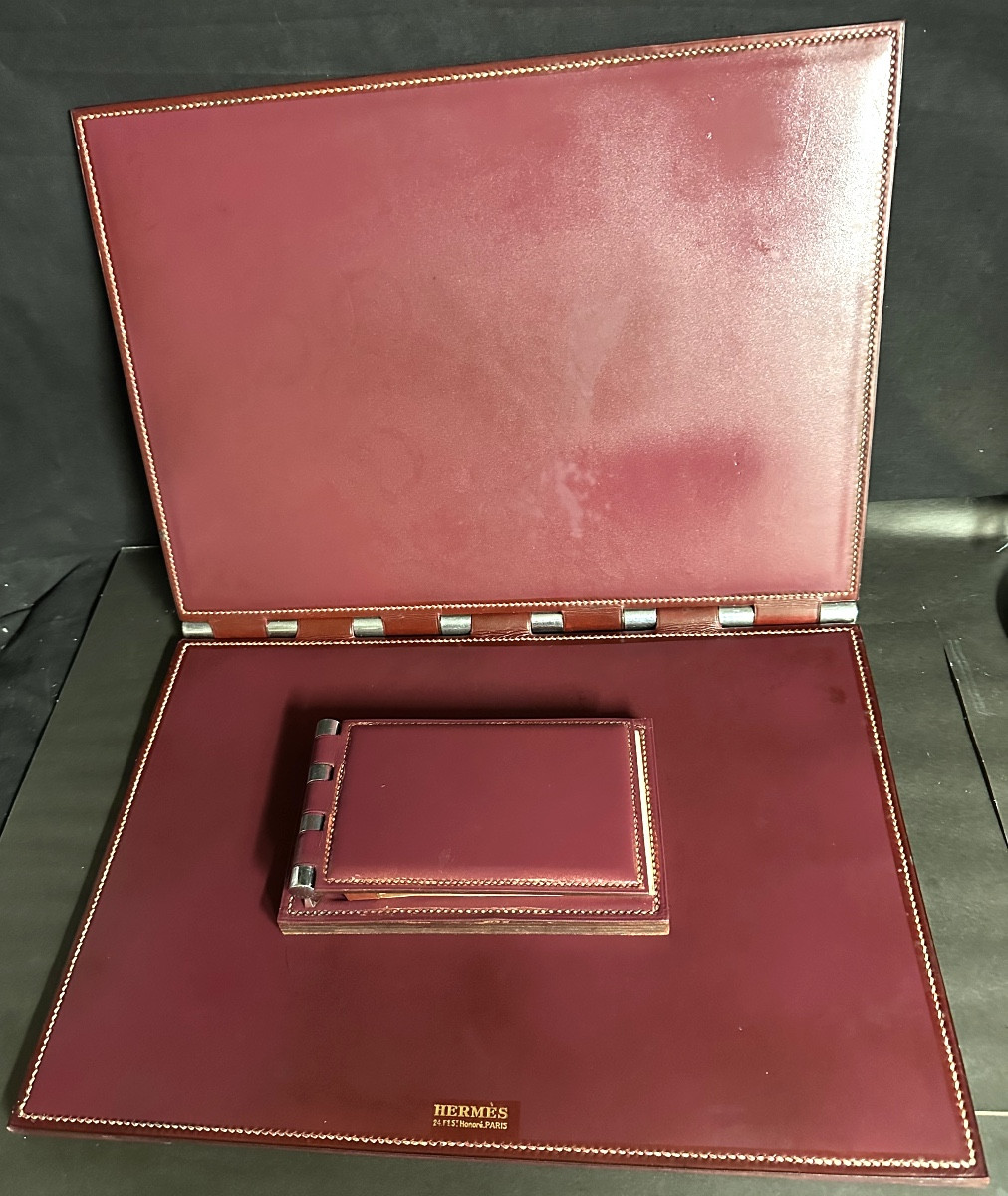 Paul Dupré Lafon 1900-1971 et Hermès Paris rare nécessaire de bureau signé EN TRÈS BON ÉTAT -photo-3