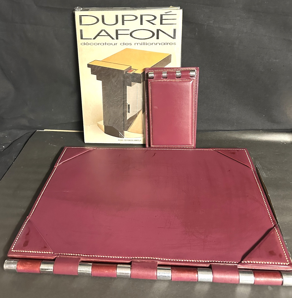 Paul Dupré Lafon 1900-1971 et Hermès Paris rare nécessaire de bureau signé EN TRÈS BON ÉTAT 