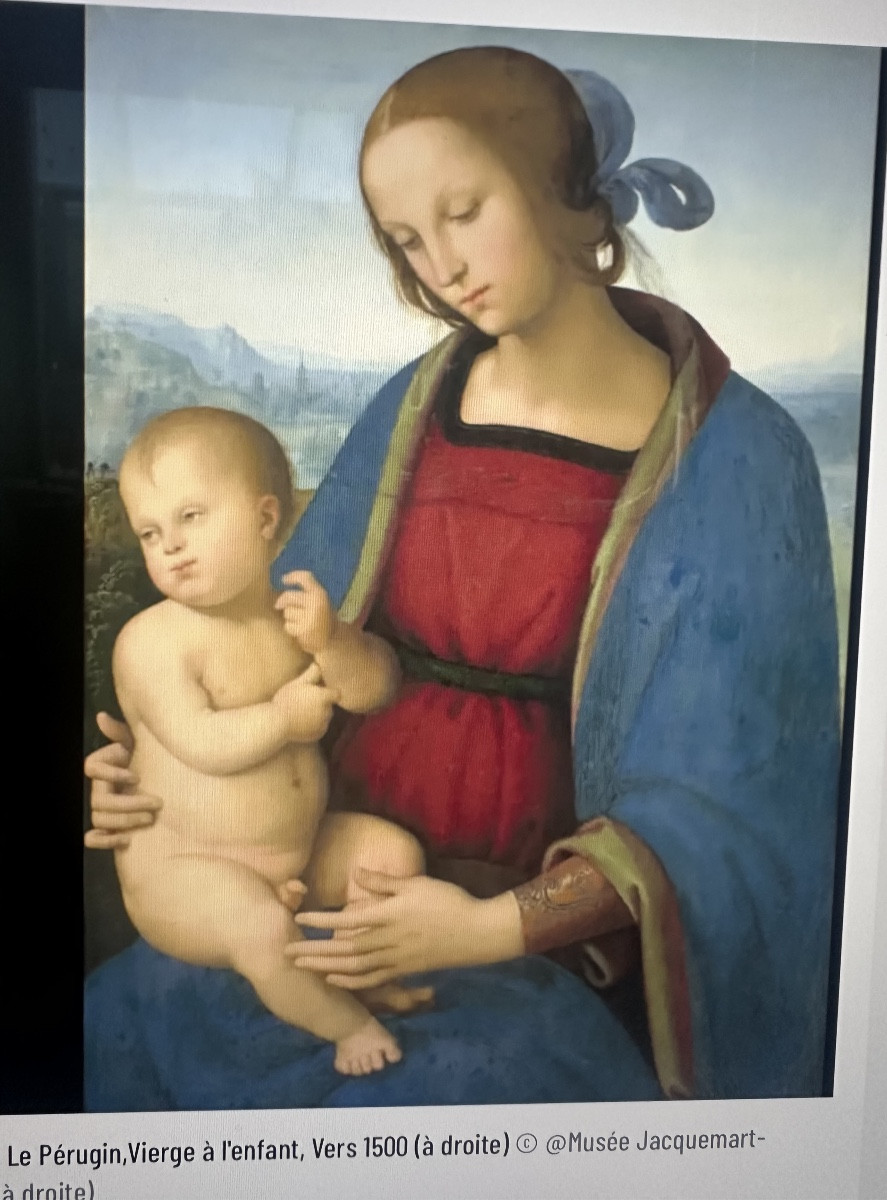 Grande huile style Renaissance Italienne milieu XIXe Sainte Famille sur panneau Très bon état -photo-6