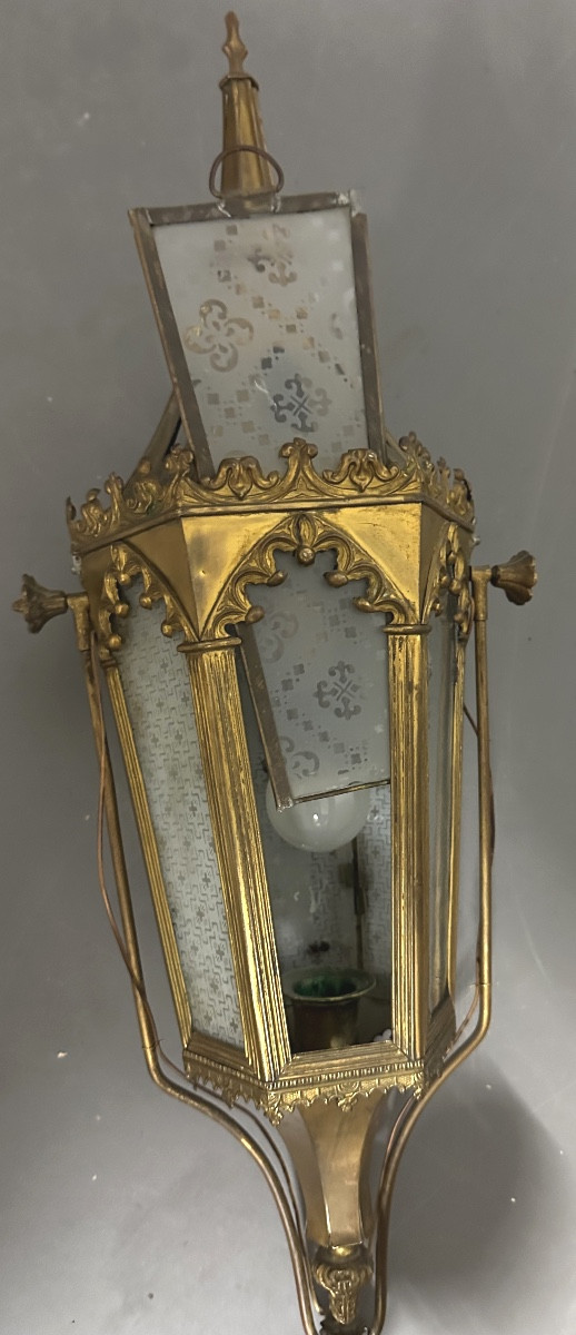Pair Of 19th Century Electrified Processional Lanterns -photo-1