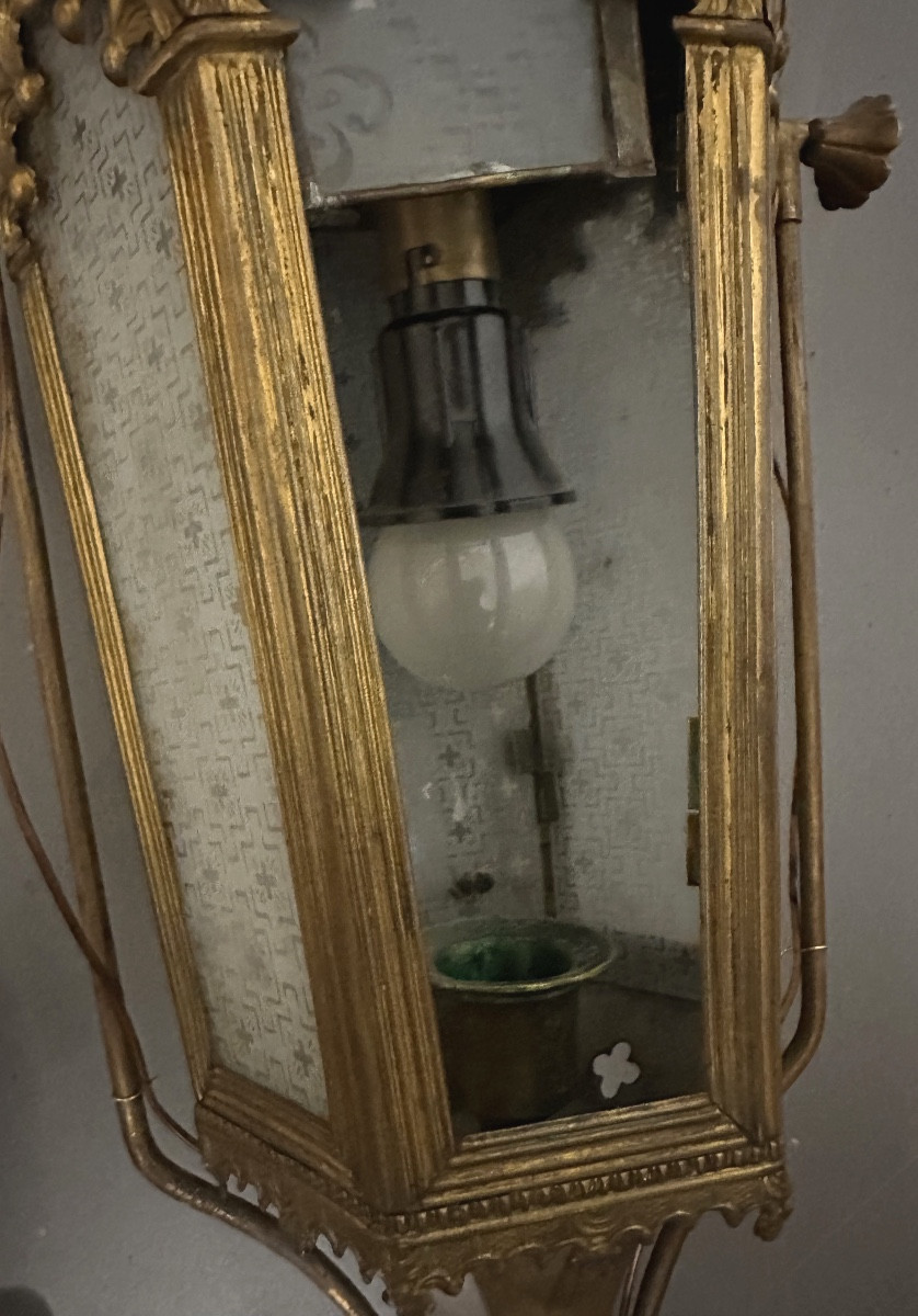 Pair Of 19th Century Electrified Processional Lanterns -photo-2