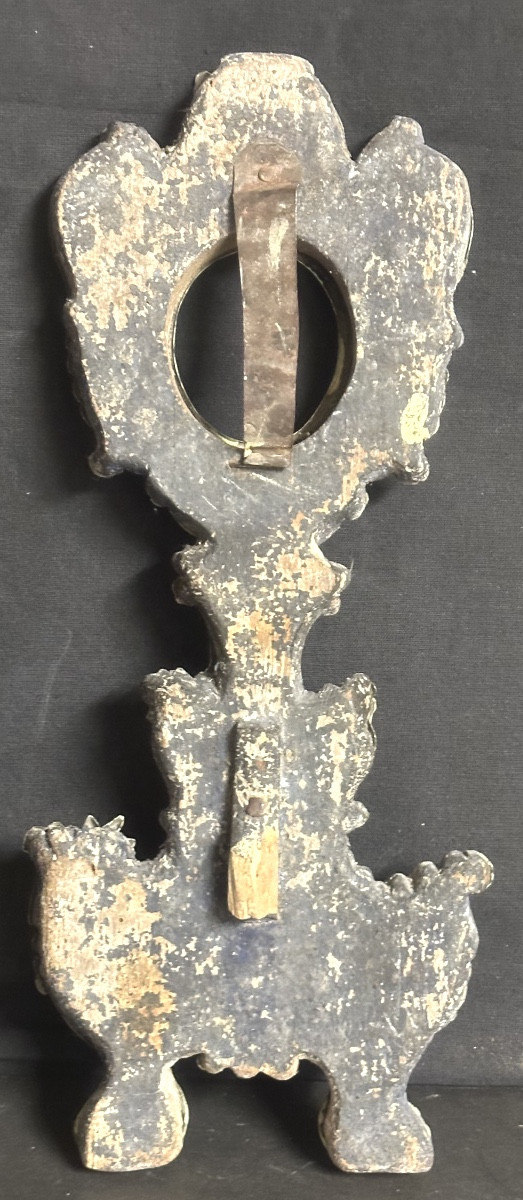 Porte reliquaire XVIIIe en argent 36cm support de reliques de Saints-photo-4