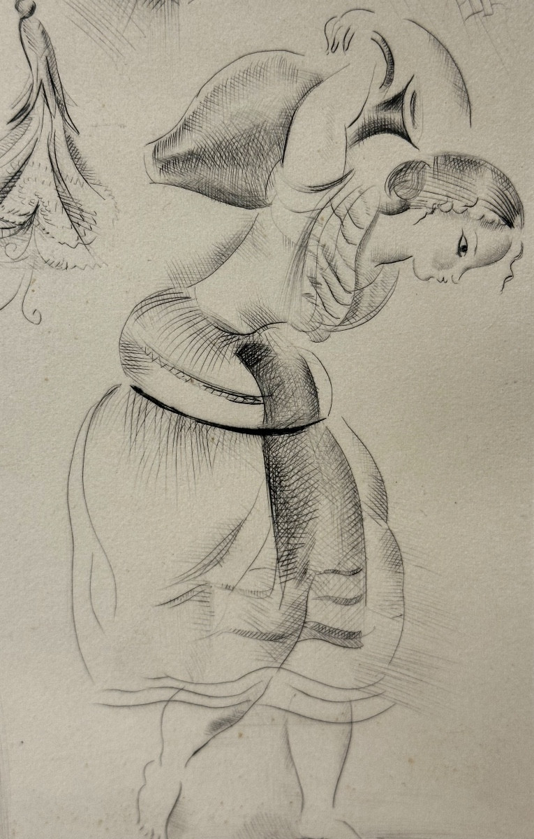 Mily Possoz 1888-1967 Portugal Large Drypoint Young Portuguese Woman 1930 Lisbon-photo-4