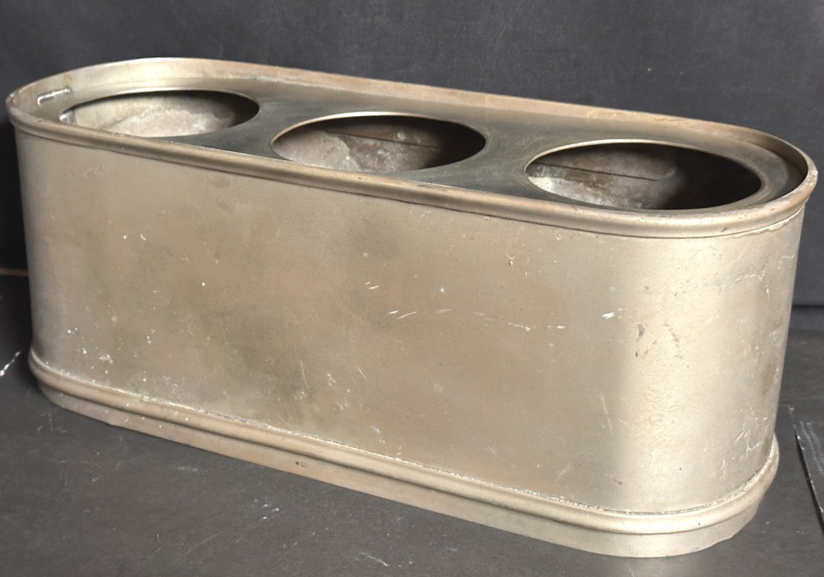 Triple Cooler For Champagne Or Wine In Silver Metal-photo-4