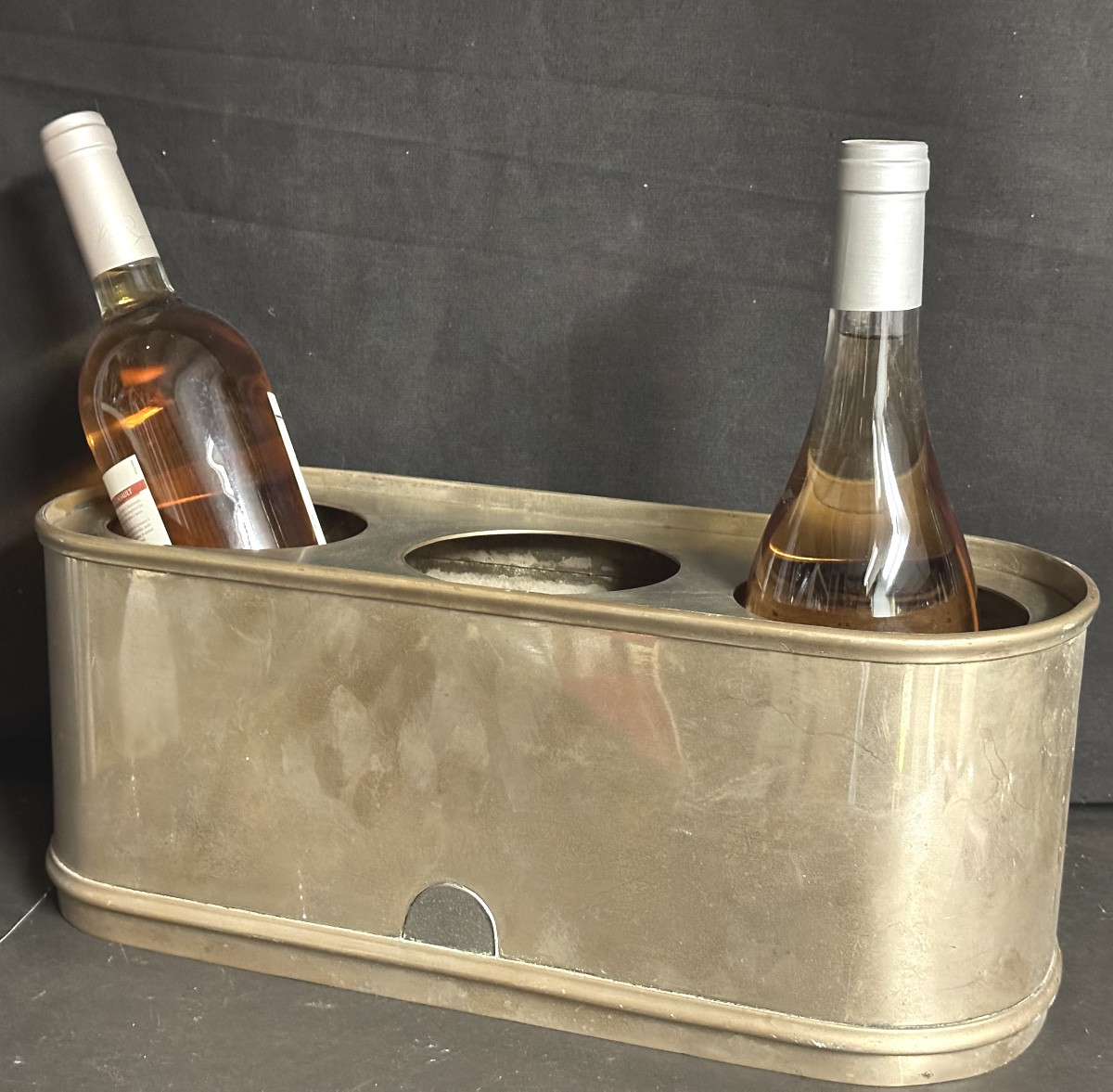 Triple Cooler For Champagne Or Wine In Silver Metal