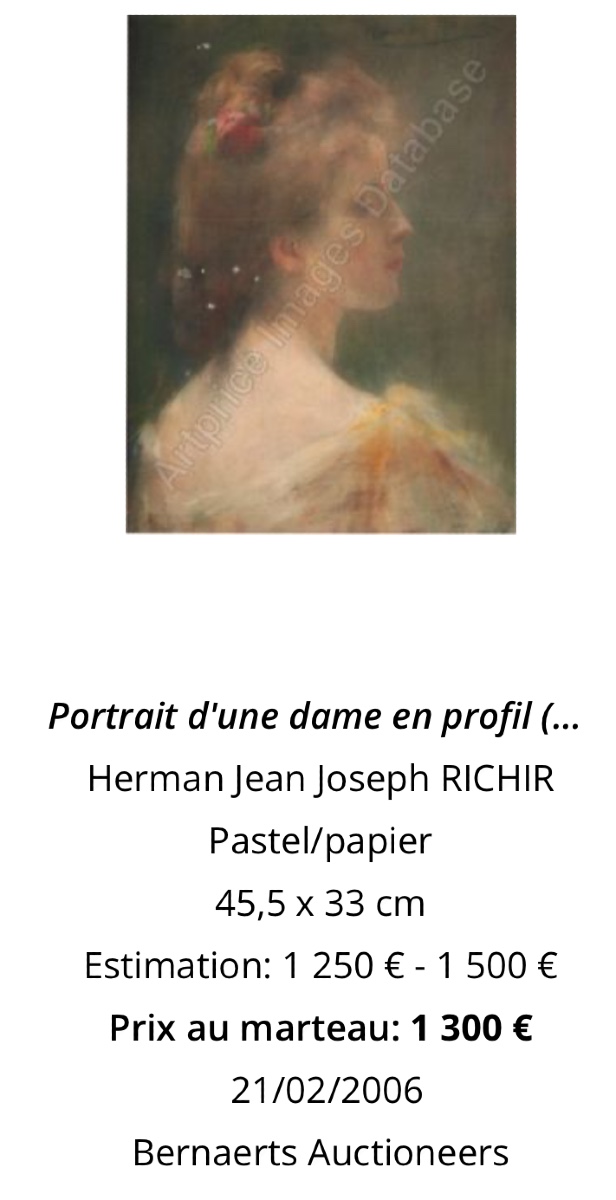 Herman Richir 1866-1942 Belgian Attr Female Portrait In Pastel Circa 1930 -photo-5