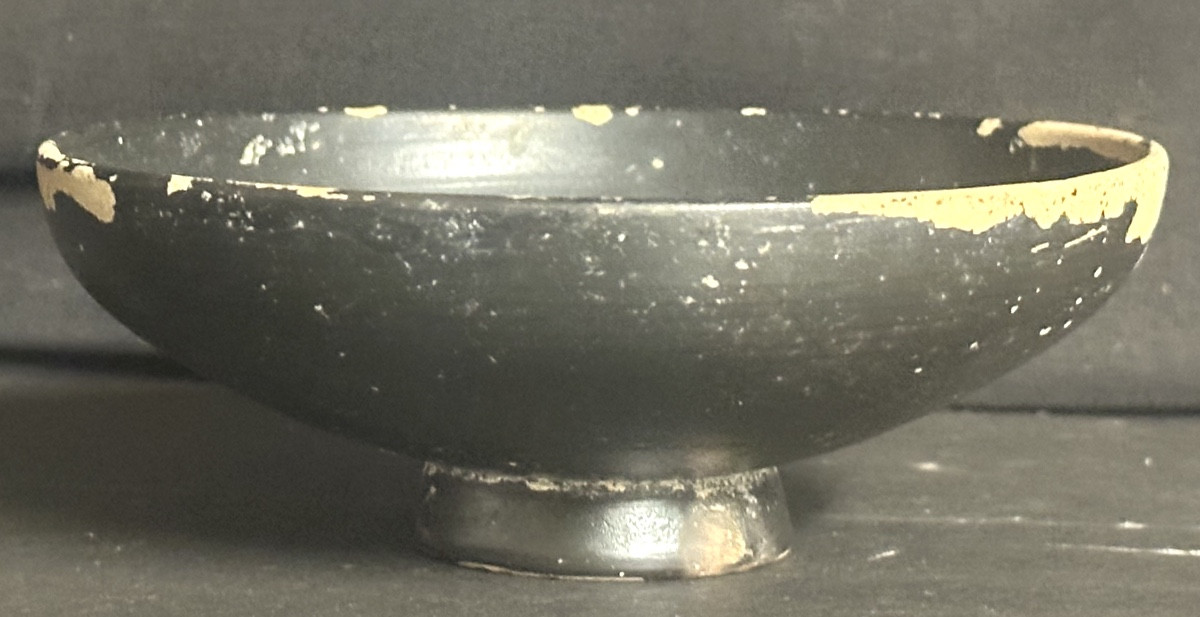Coupe Campanienne à talon en céramique à vernis noir IV-II av. JC archéologie -photo-2