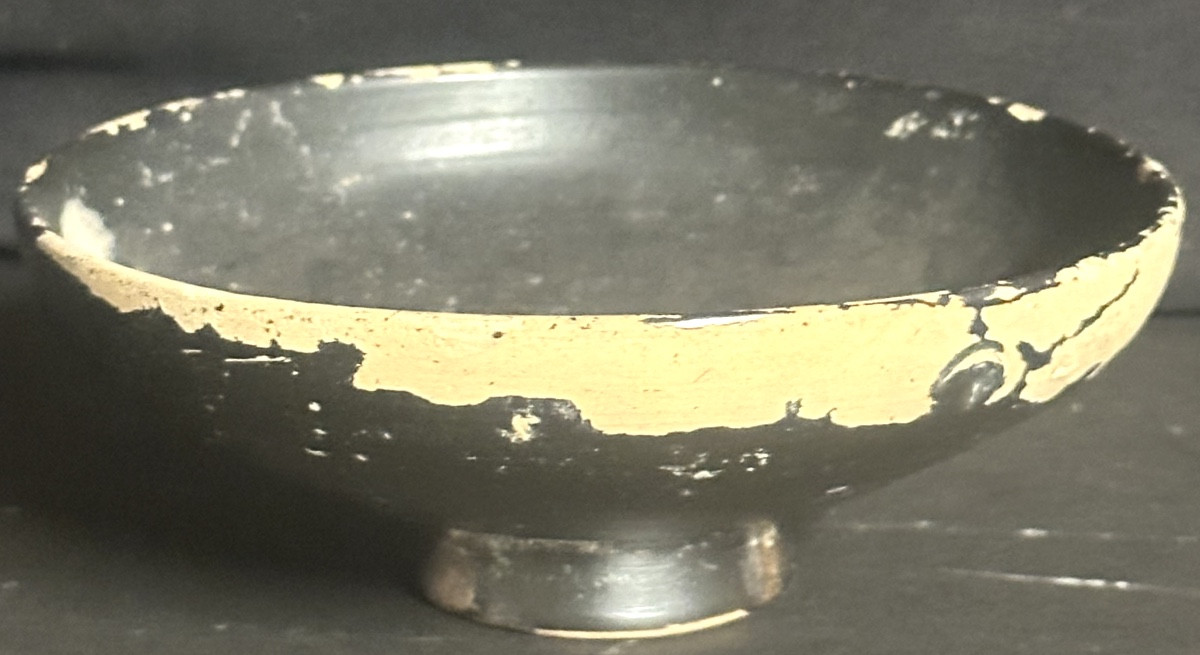 Coupe Campanienne à talon en céramique à vernis noir IV-II av. JC archéologie -photo-4