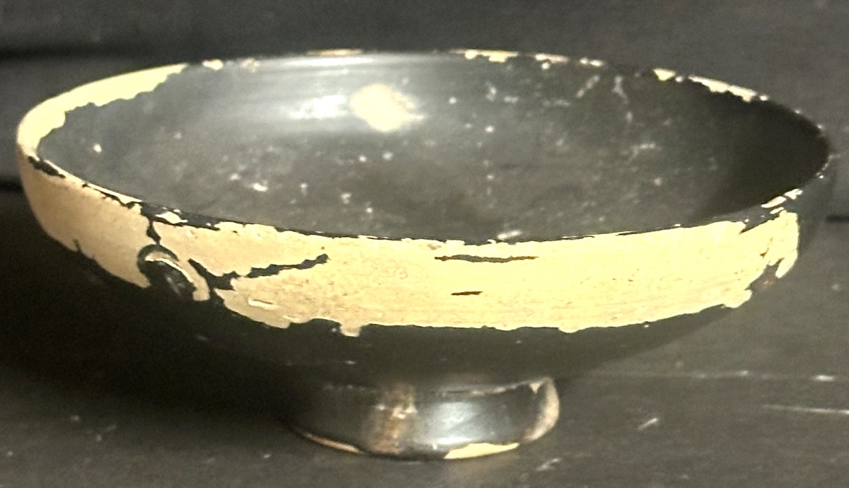 Coupe Campanienne à talon en céramique à vernis noir IV-II av. JC archéologie -photo-2