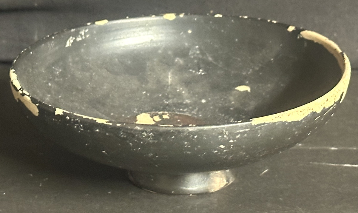 Coupe Campanienne à talon en céramique à vernis noir IV-II av. JC archéologie