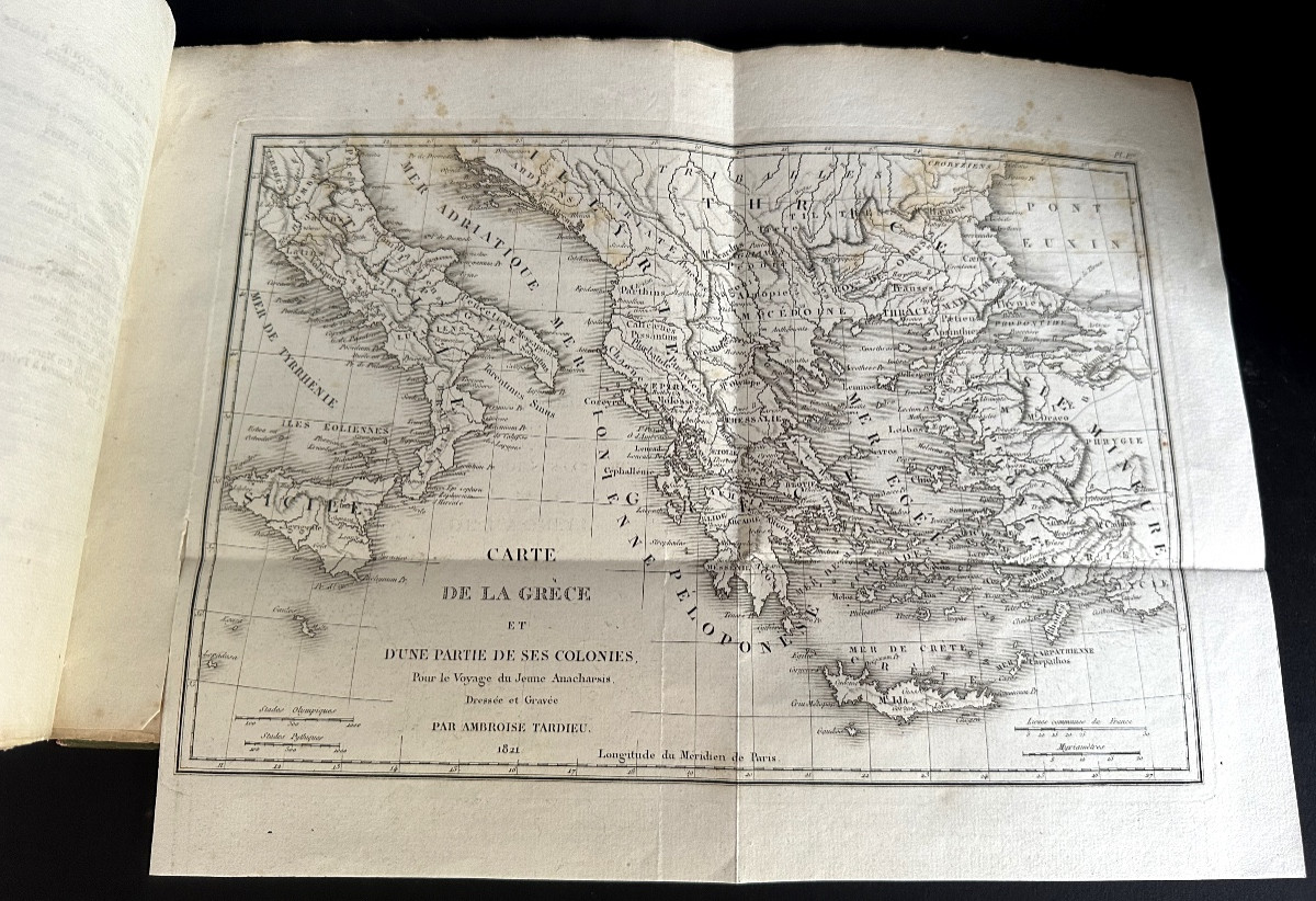 Greece Atlas Of The Young Anacharsis 1825 With 43 19th Century Lithographic Plates-photo-6