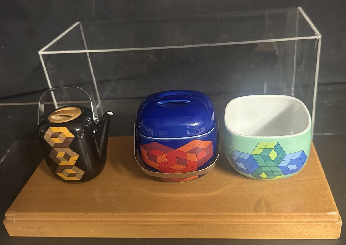 ROSENTHAL 1976 Vasarely Sarpaneva Suomi RARE set vaisselle miniature Edition limitée porcelaine-photo-2