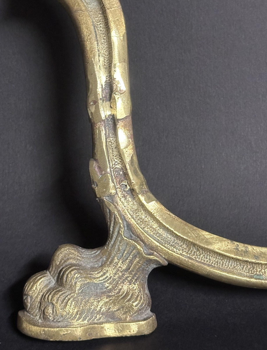 Rare Bronze Frame With Angel Decoration, Early 20th Century, Cherub -photo-3