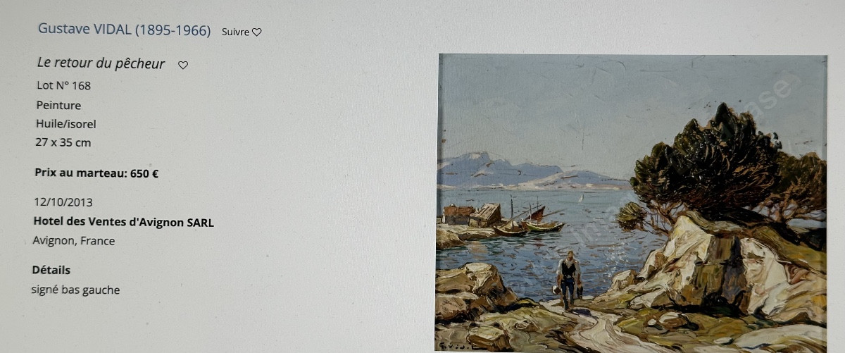 Gustave Vidal 1895-1966 Oil Corsican Coastline Animated Signed Méditerranée -photo-6