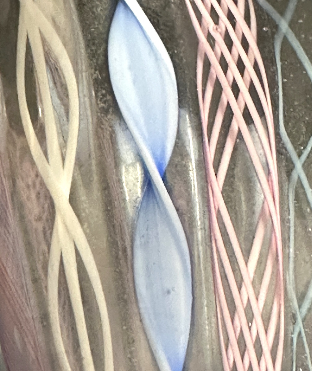 Fulvio Bianconi 1915-1996 Attr Venini Filigree Glass Handkerchief Vase Murano Venice -photo-4
