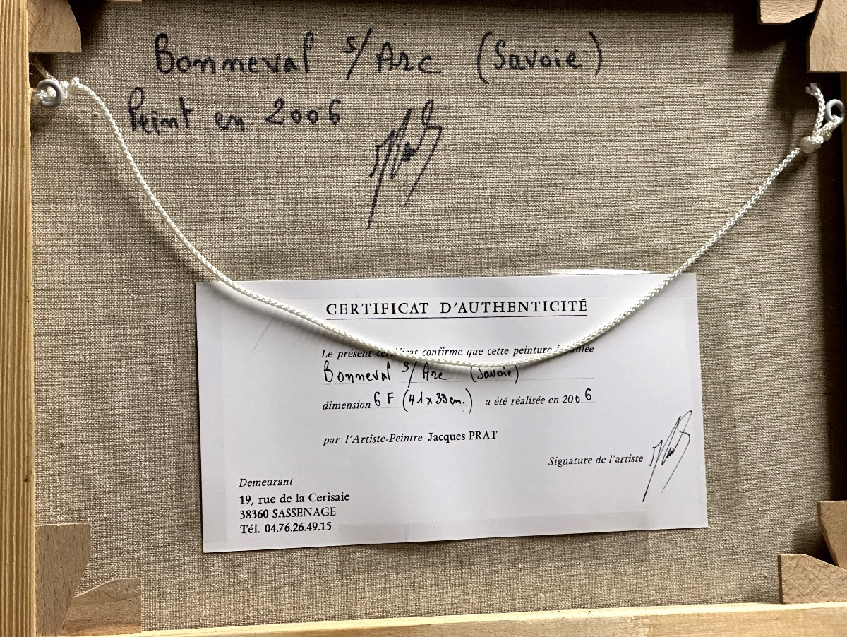 Jacques Prat XXth Oil Bonneval On Arc In Winter Savoie Haute Maurienne Alpes Certificate /1-photo-2