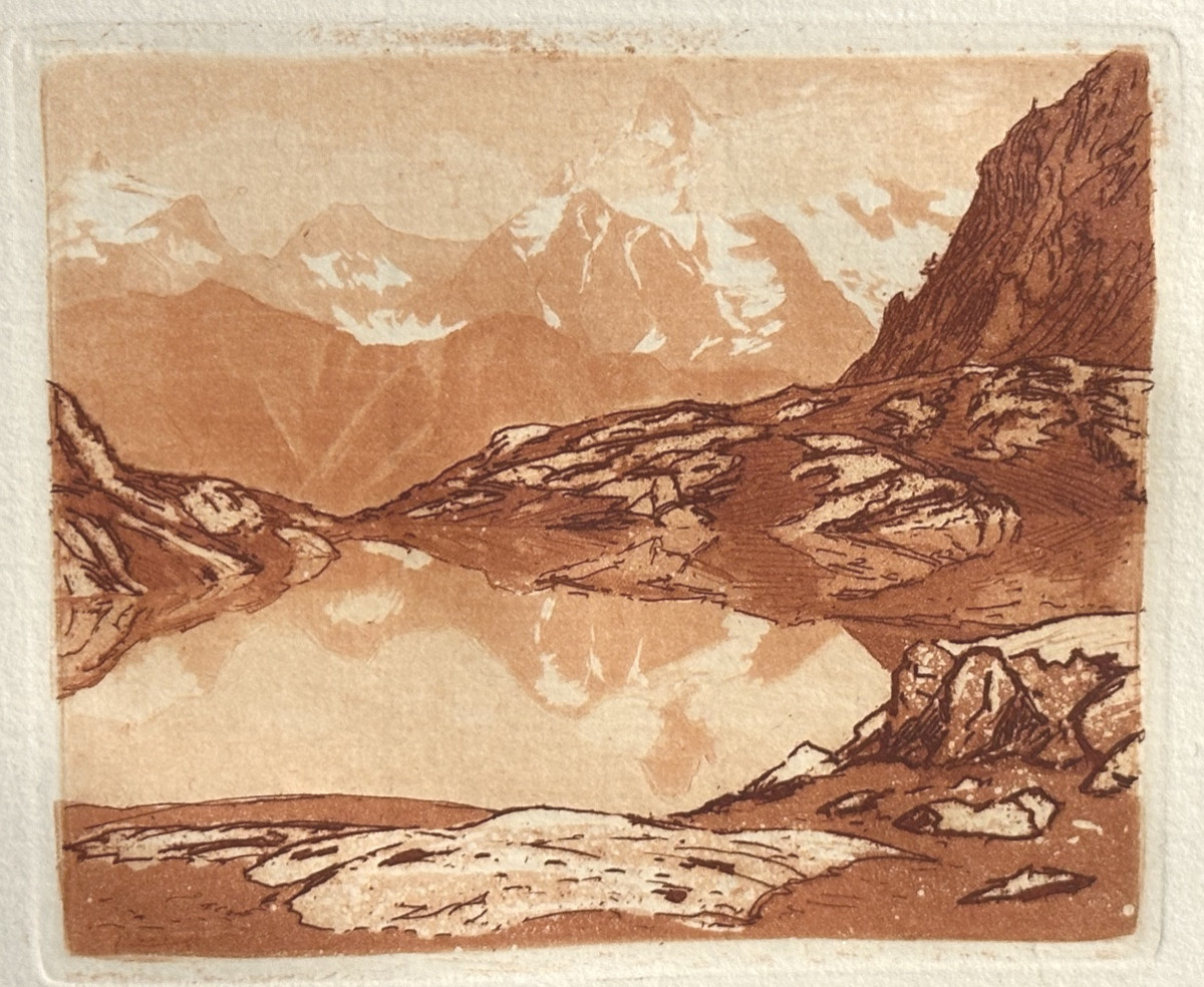 Joanny DREVET 1889-1969 Deux gravures Lac Petarel Valgaudemar et Haute montagne Alpes 1929 -photo-4