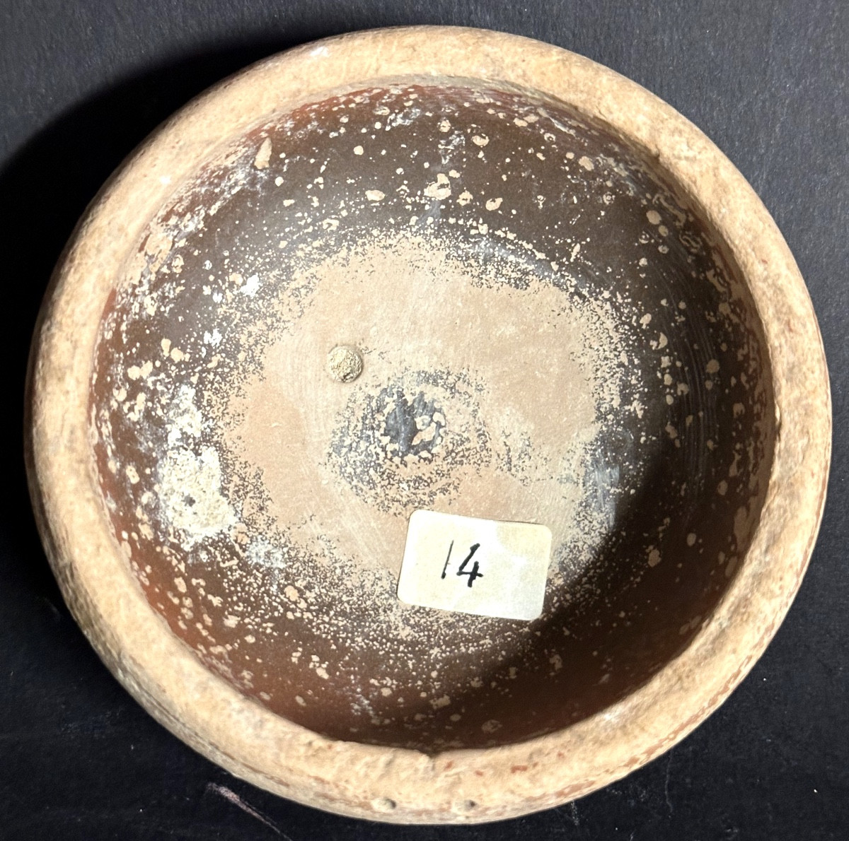 Archaeology Bowl Cup On Heel With Ochre Patina I Bc - V Ad Roman Gaul In Clay -photo-3