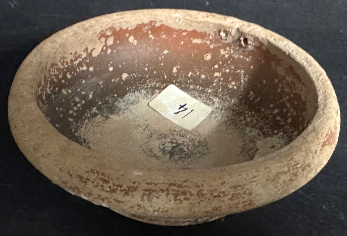 Archaeology Bowl Cup On Heel With Ochre Patina I Bc - V Ad Roman Gaul In Clay -photo-4