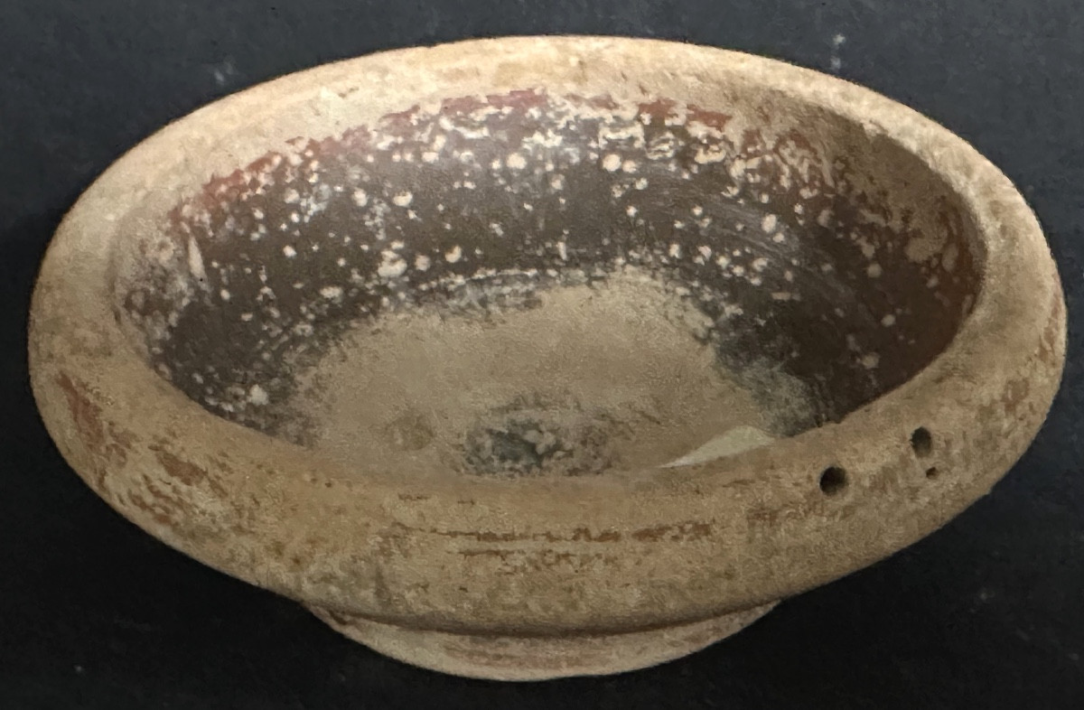 Archaeology Bowl Cup On Heel With Ochre Patina I Bc - V Ad Roman Gaul In Clay -photo-1
