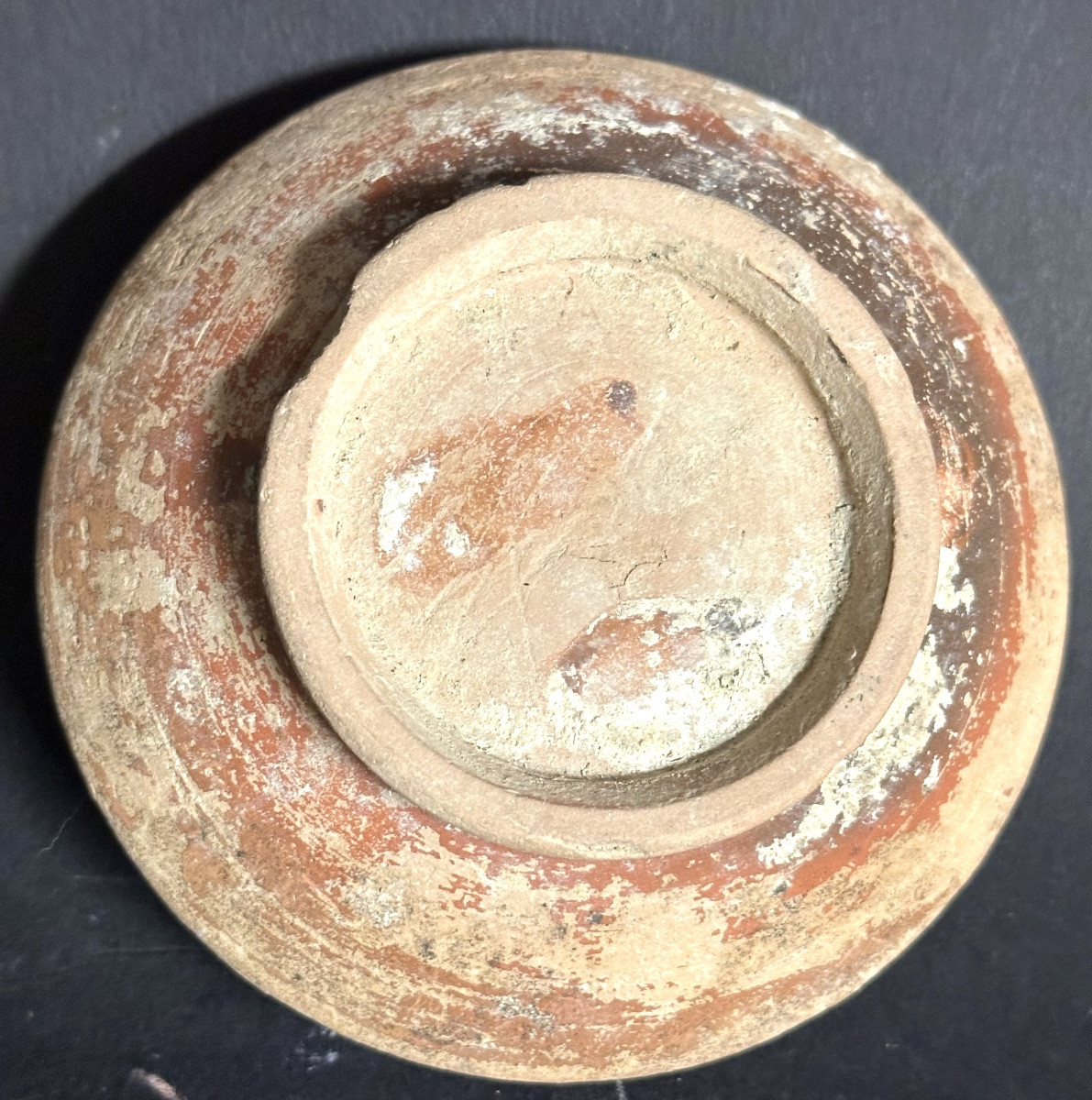 Archaeology Bowl Cup On Heel With Ochre Patina I Bc - V Ad Roman Gaul In Clay -photo-3