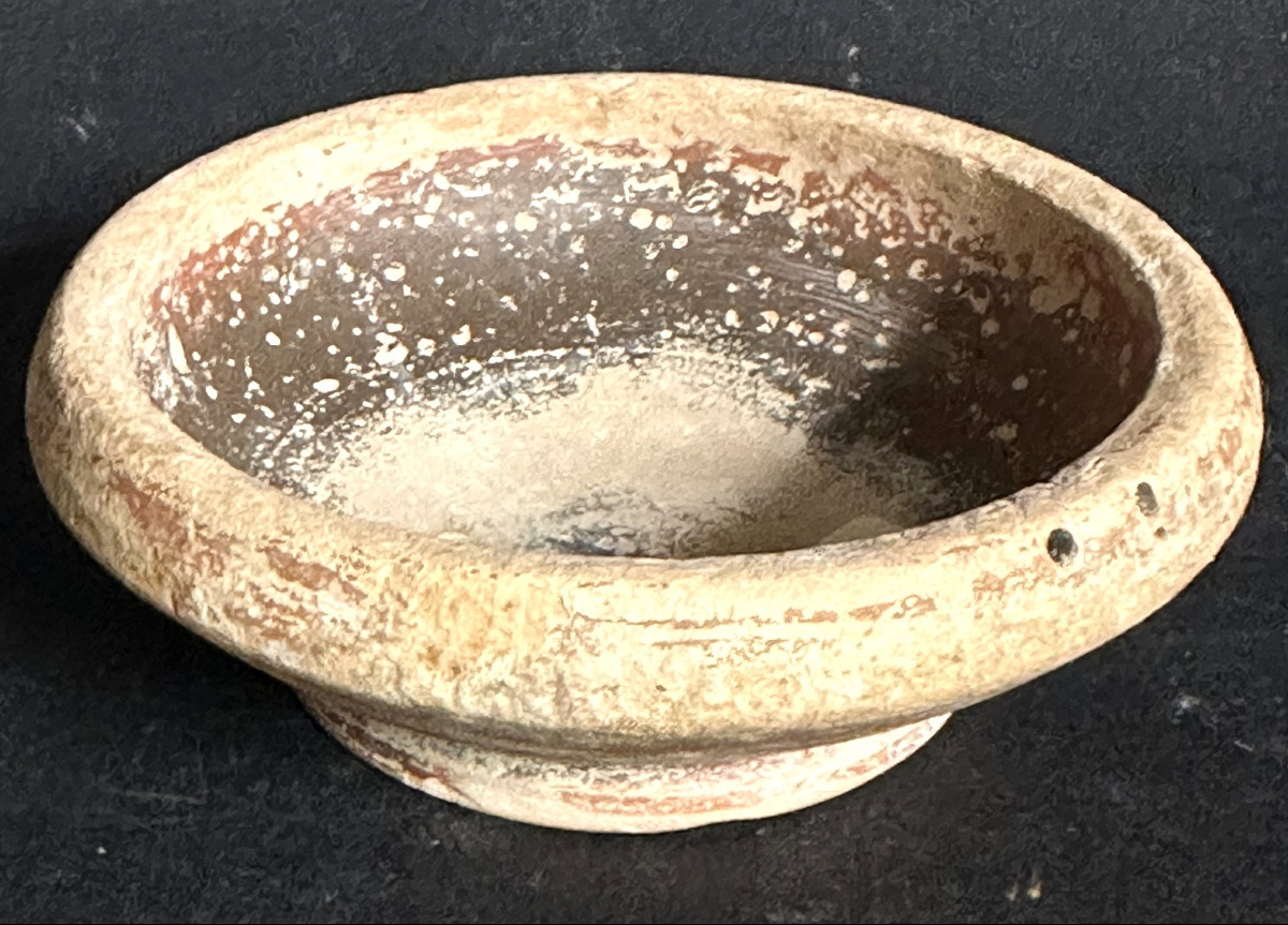 Archaeology Bowl Cup On Heel With Ochre Patina I Bc - V Ad Roman Gaul In Clay 