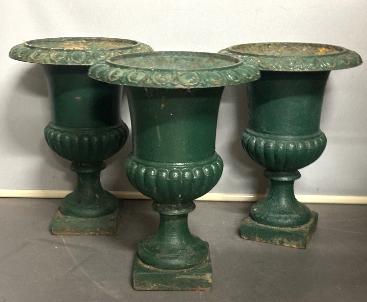 Set Of 3 Large 19th Century Cast Iron Garden Basins, 52cm, 66kg, All 3 In Very Good Condition-photo-2