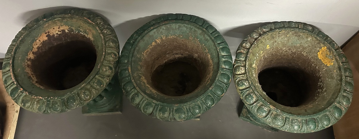 Set Of 3 Large 19th Century Cast Iron Garden Basins, 52cm, 66kg, All 3 In Very Good Condition-photo-2