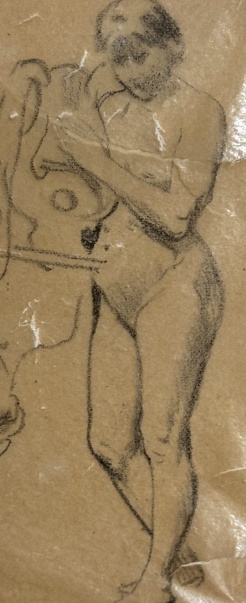 Henri FANTIN LATOUR 1836-1904 dessin au crayon  signé 7 nus -photo-2