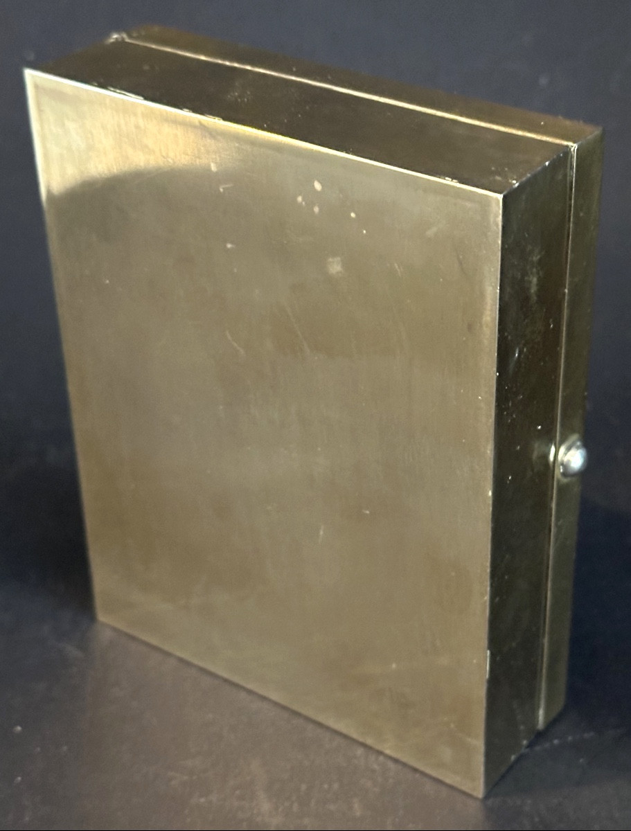 Grèce Macédoine Boîte en argent et laiton Coffret offert par Ministre 1994 en très bon état -photo-7