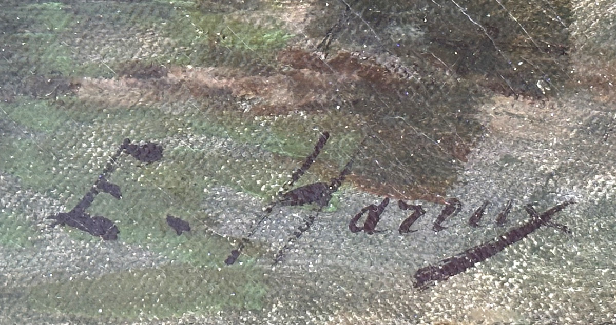 Ernest HAREUX 1847-1909 Grande huile Rivière en Dauphiné En très bon état -photo-3