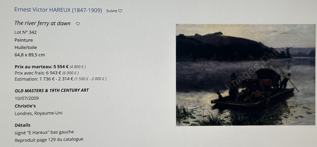 Ernest HAREUX 1847-1909 Grande huile Rivière en Dauphiné En très bon état -photo-3