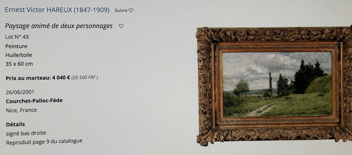 Ernest HAREUX 1847-1909 Grande huile Rivière en Dauphiné En très bon état -photo-5