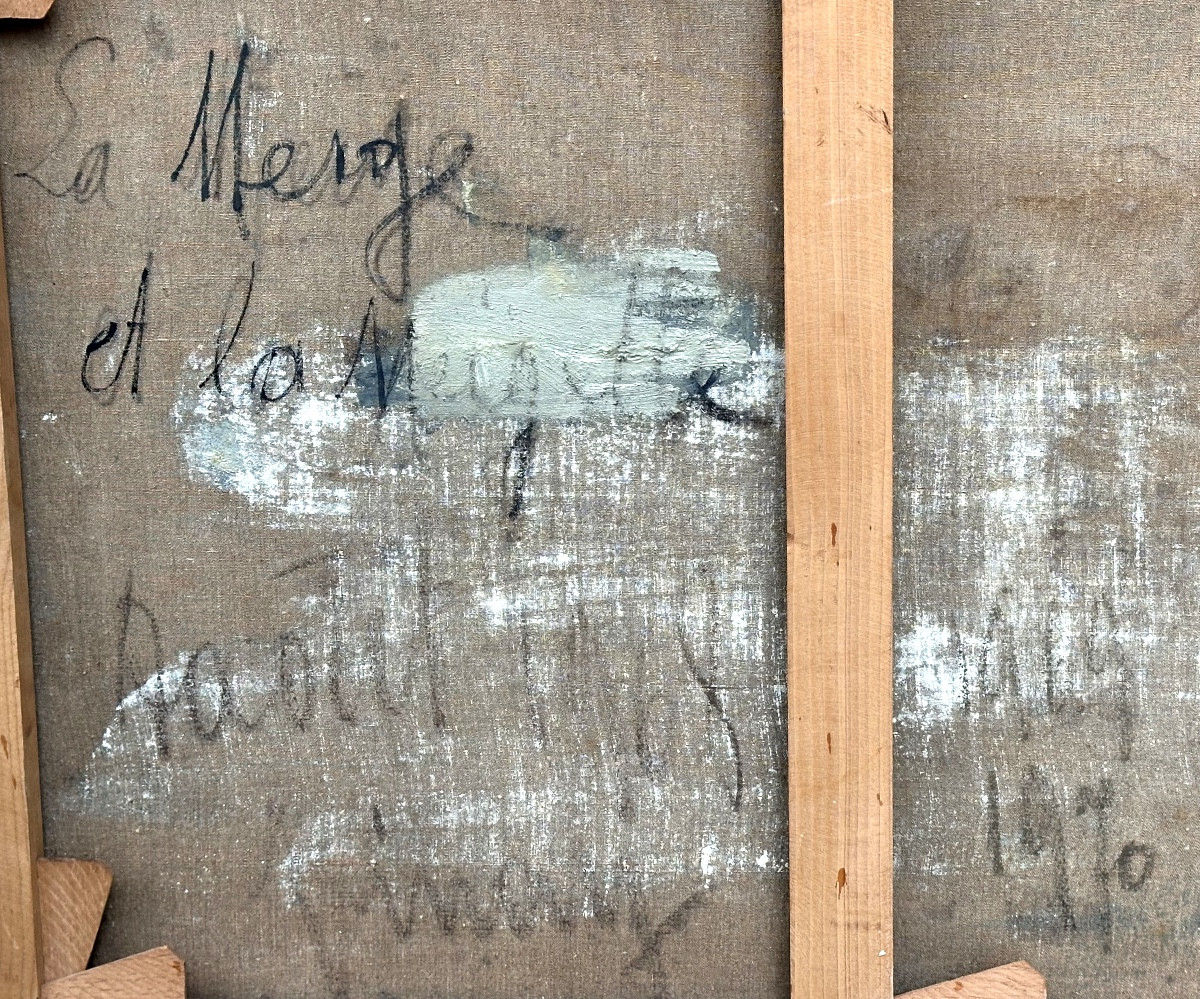 Jean Vinay 1907-1978 Rare And Large Oil La Meije St Antoine l'Abbaye Museum Alps Mountains-photo-2