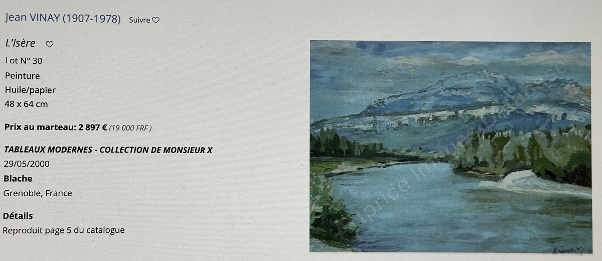 Jean Vinay 1907-1978 Rare And Large Oil La Meije St Antoine l'Abbaye Museum Alps Mountains-photo-5