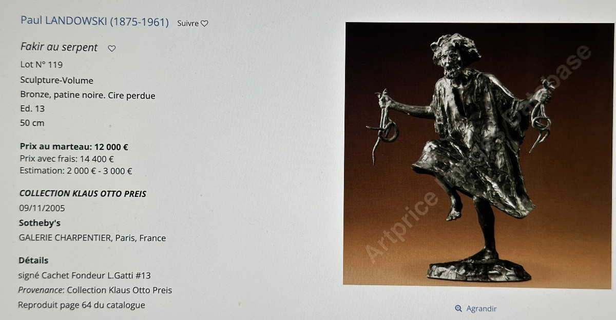 Paul Landowski 1875-1961 Rare Bronze Base Bust Of A Screaming Man Signed  -photo-6