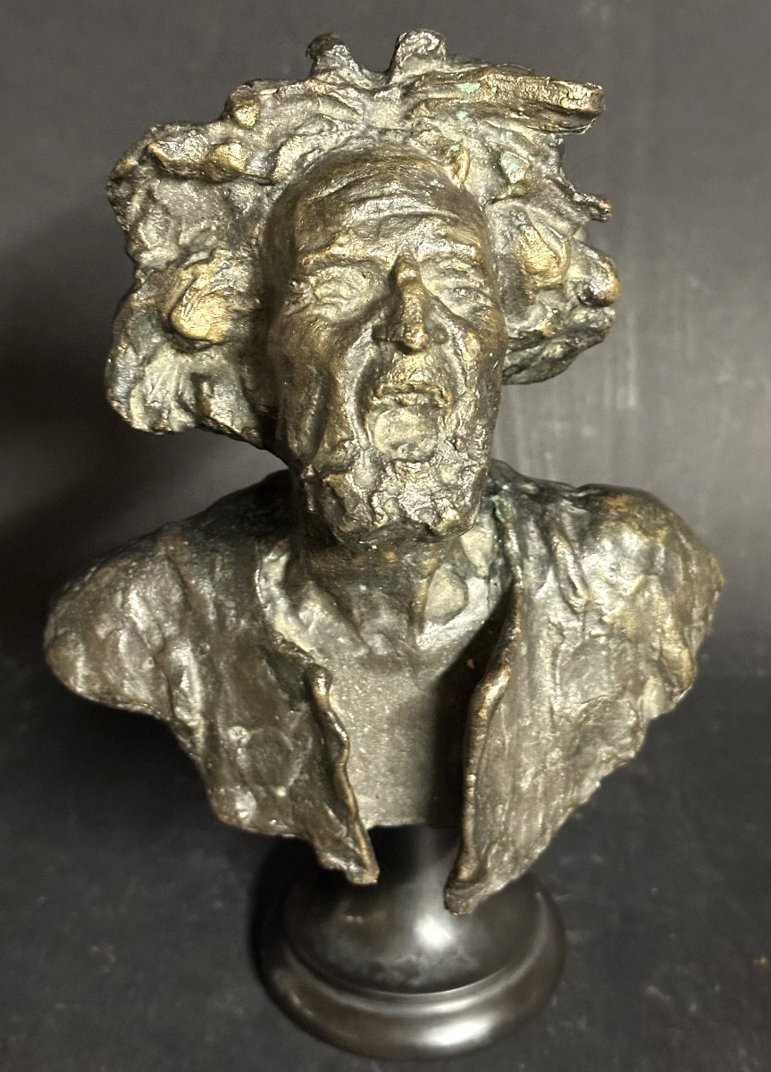 Paul Landowski 1875-1961 Rare Bronze Base Bust Of A Screaming Man Signed  