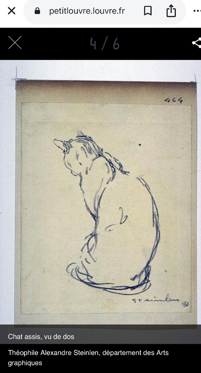 Alexandre STEINLEN 1859-1923 CHAT couché Lithographie signée-photo-3