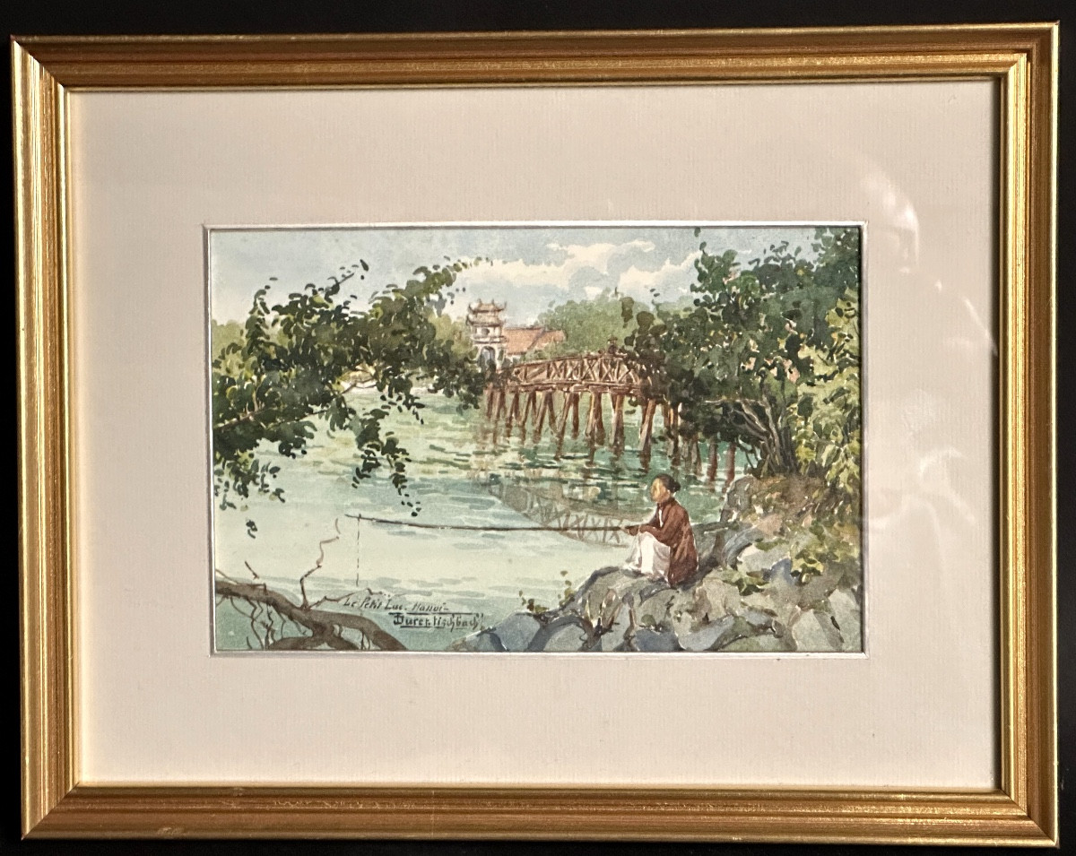 Duret-fischbach 19th-20th Century Hanoi Indochina The Small Lake French School Of Traveling Painters -photo-2