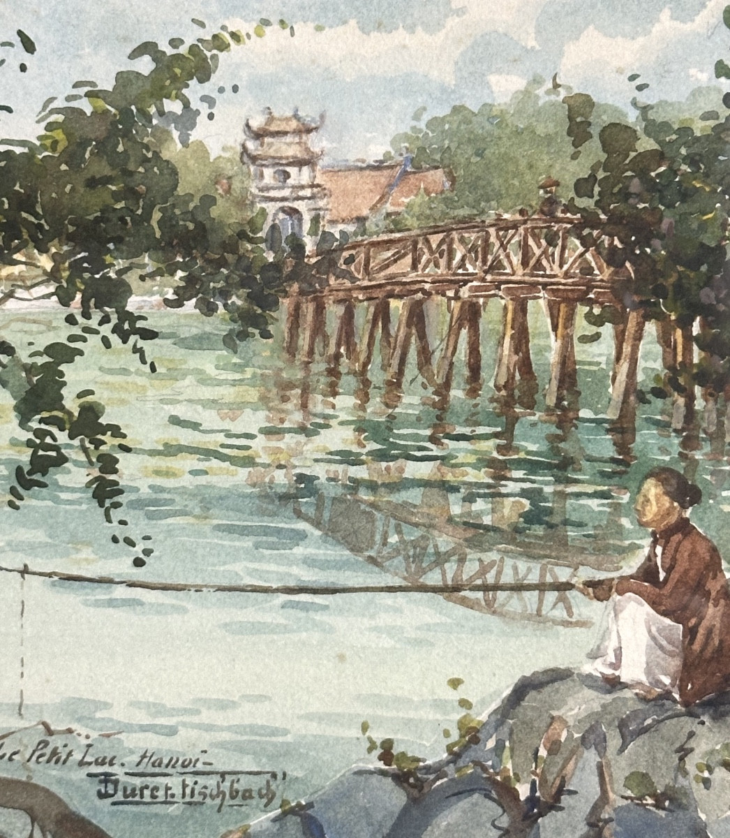 Duret-fischbach 19th-20th Century Hanoi Indochina The Small Lake French School Of Traveling Painters 