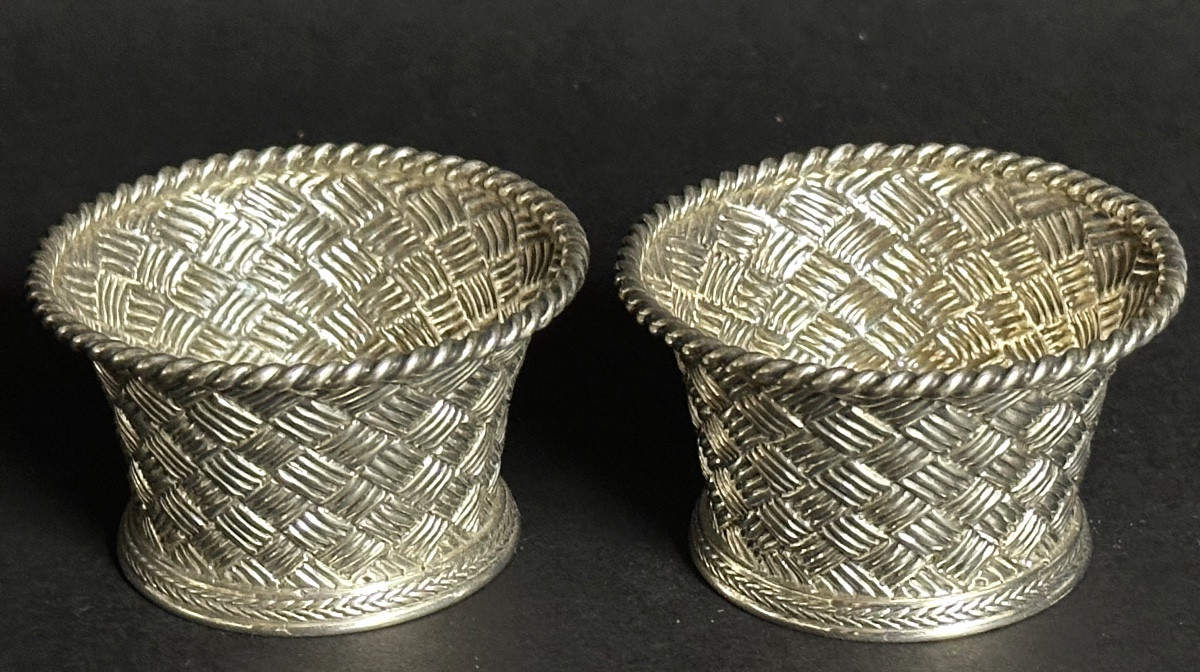 Pair Of 19th Century Solid Silver Baskets English Goldsmith Basket 