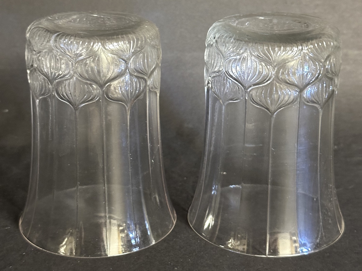 René LALIQUE modèle Haarlem Paire de gobelets Ref 4511 Marcilhac -photo-2