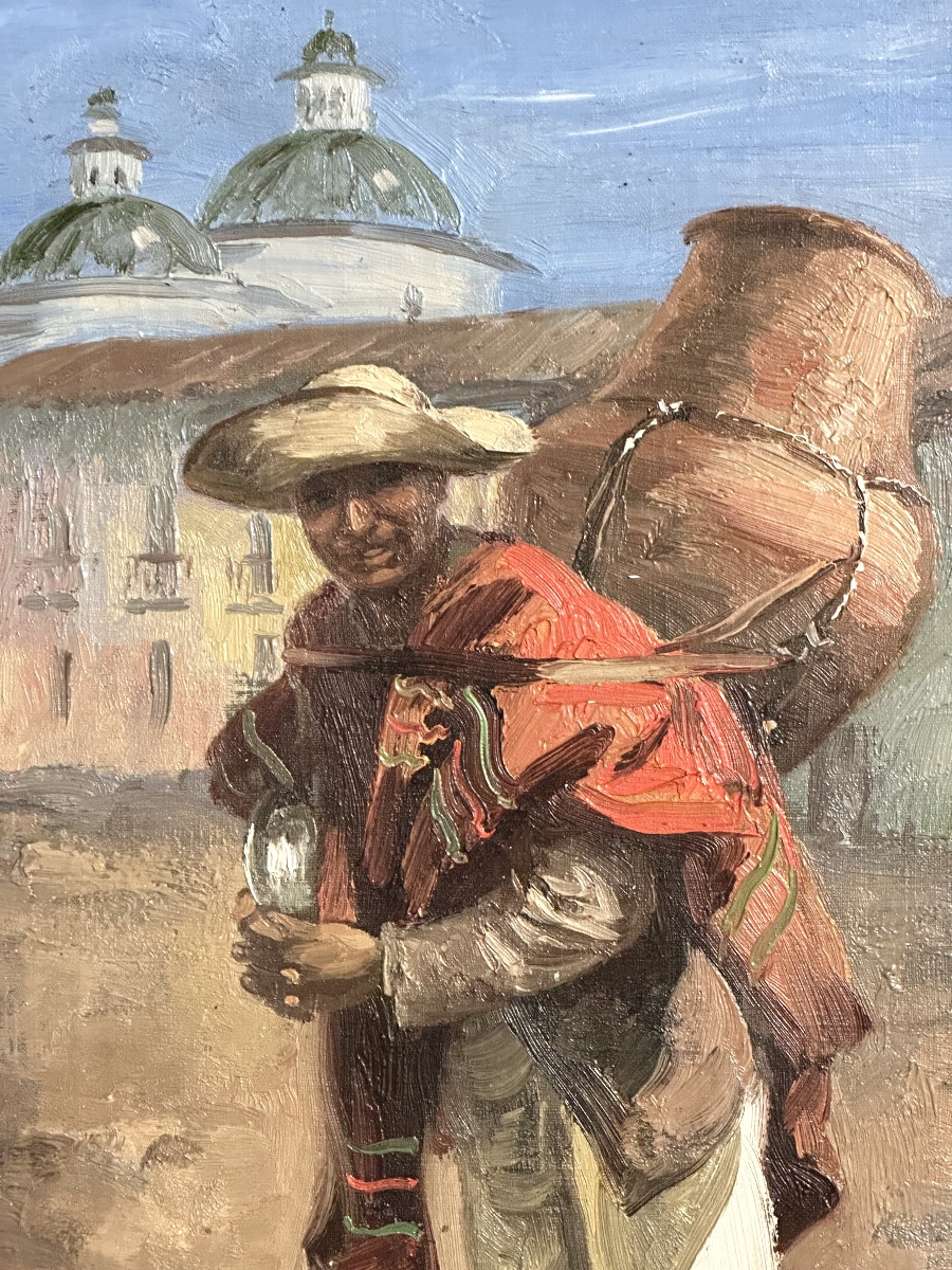 Cesar Villares Ecuador 1880-1941 Oil Quito In 1900 Exhibitions-photo-2