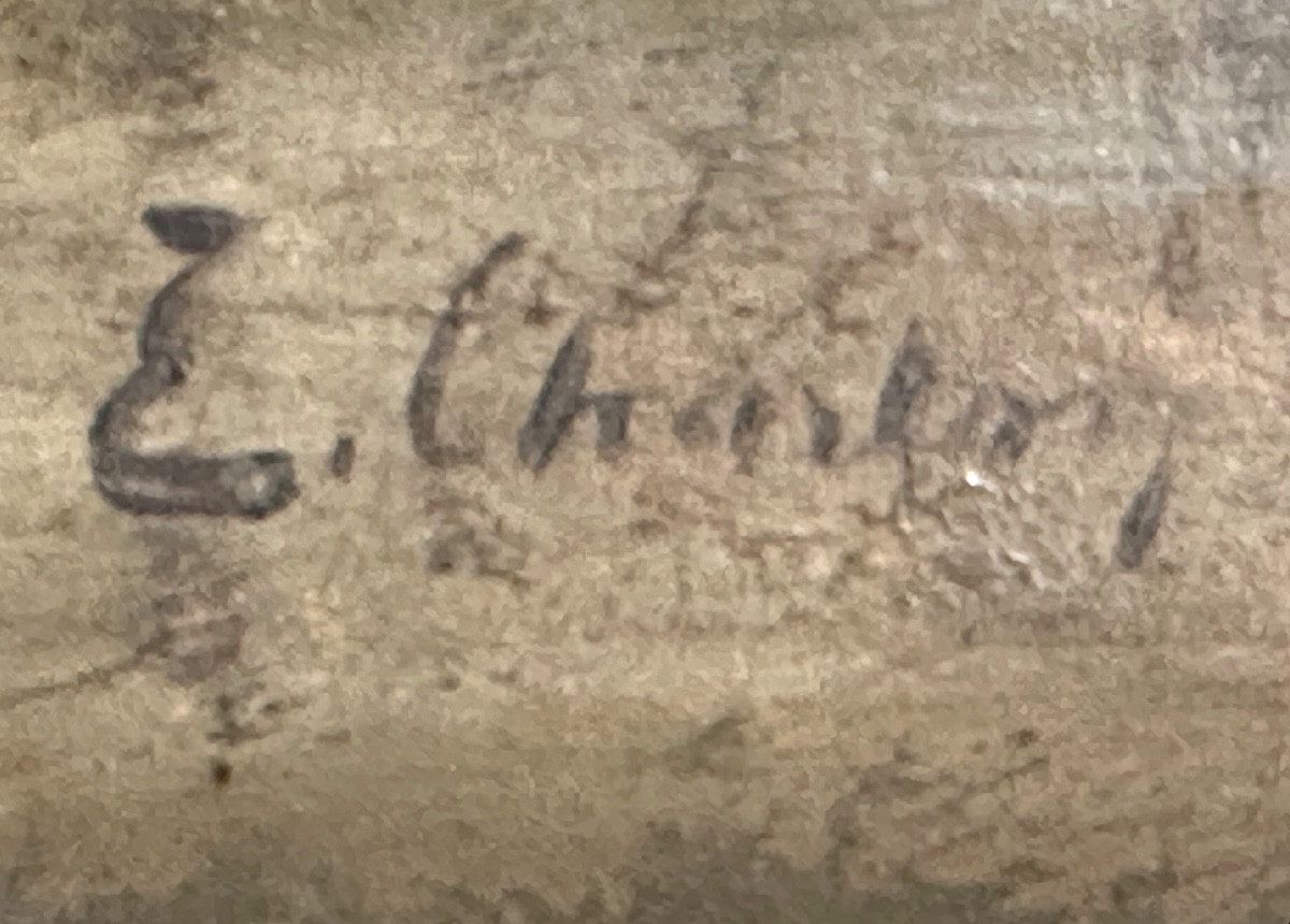 Édouard CHARTON 1855-  huile Jeté de fleurs aux roses blanches et rouges -photo-3