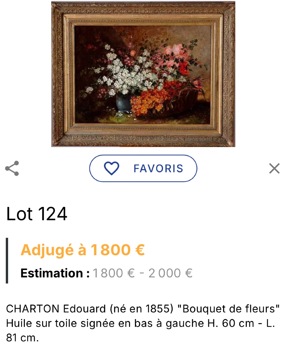 Édouard CHARTON 1855-  huile Jeté de fleurs aux roses blanches et rouges -photo-2