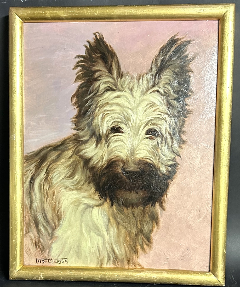 Fernand Clausse 1899-1967 Oil Terrier Skye Or Cairn /4
