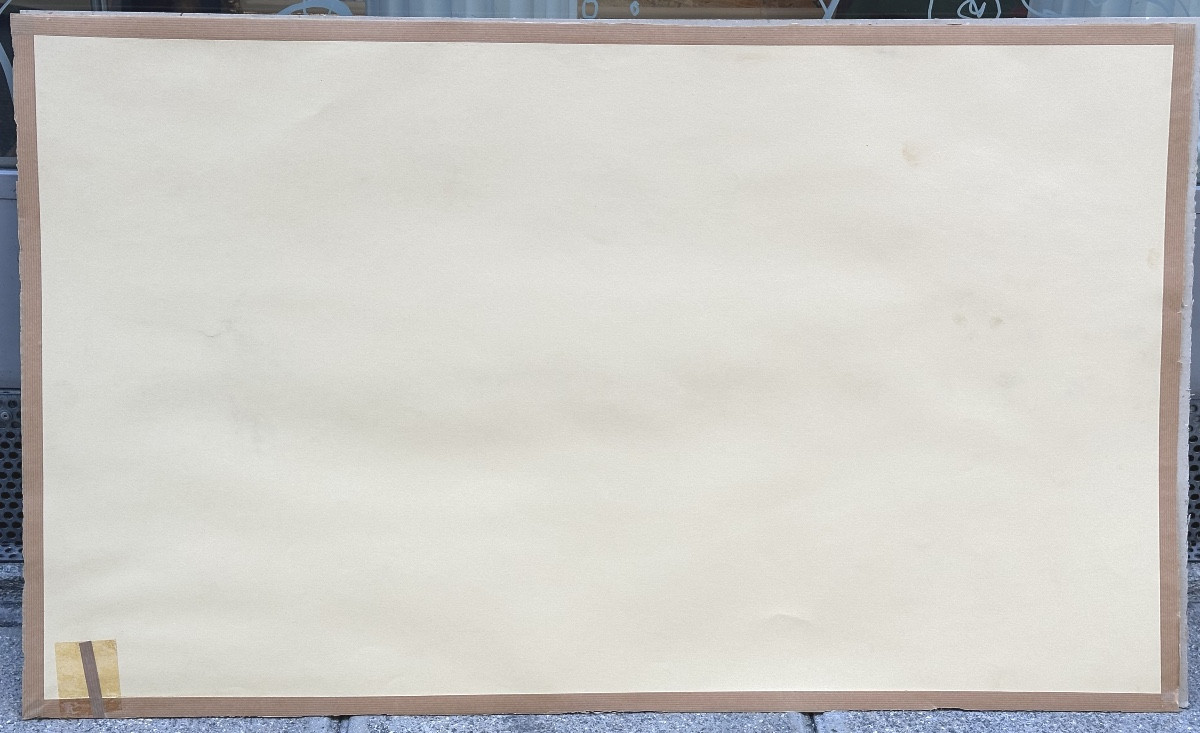 Henri LAUNAY XXe Grand pastel 98cm signé Jeune femme nue allongée -photo-3