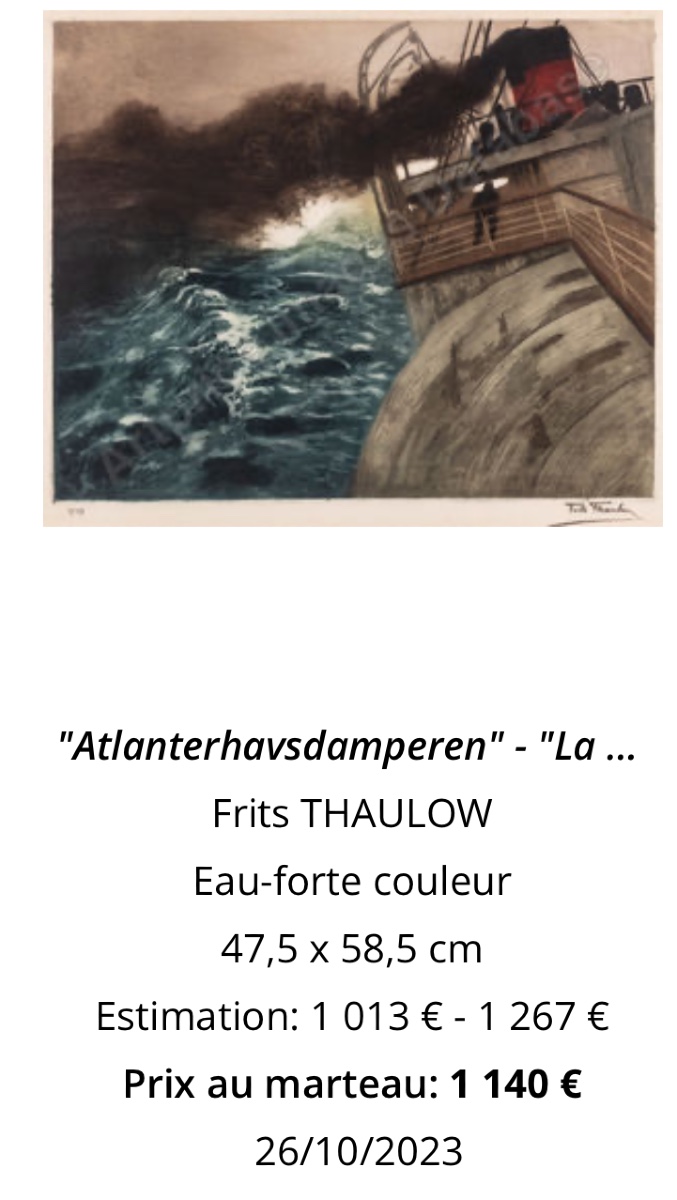 Frits Thaulow 1847-1906 Le Transatlantique Large Aquatint With Highlights Signed Norway -photo-8