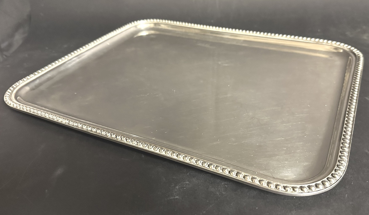 Plateau de service Art Deco en métal argenté orfèvre GM Art de la table