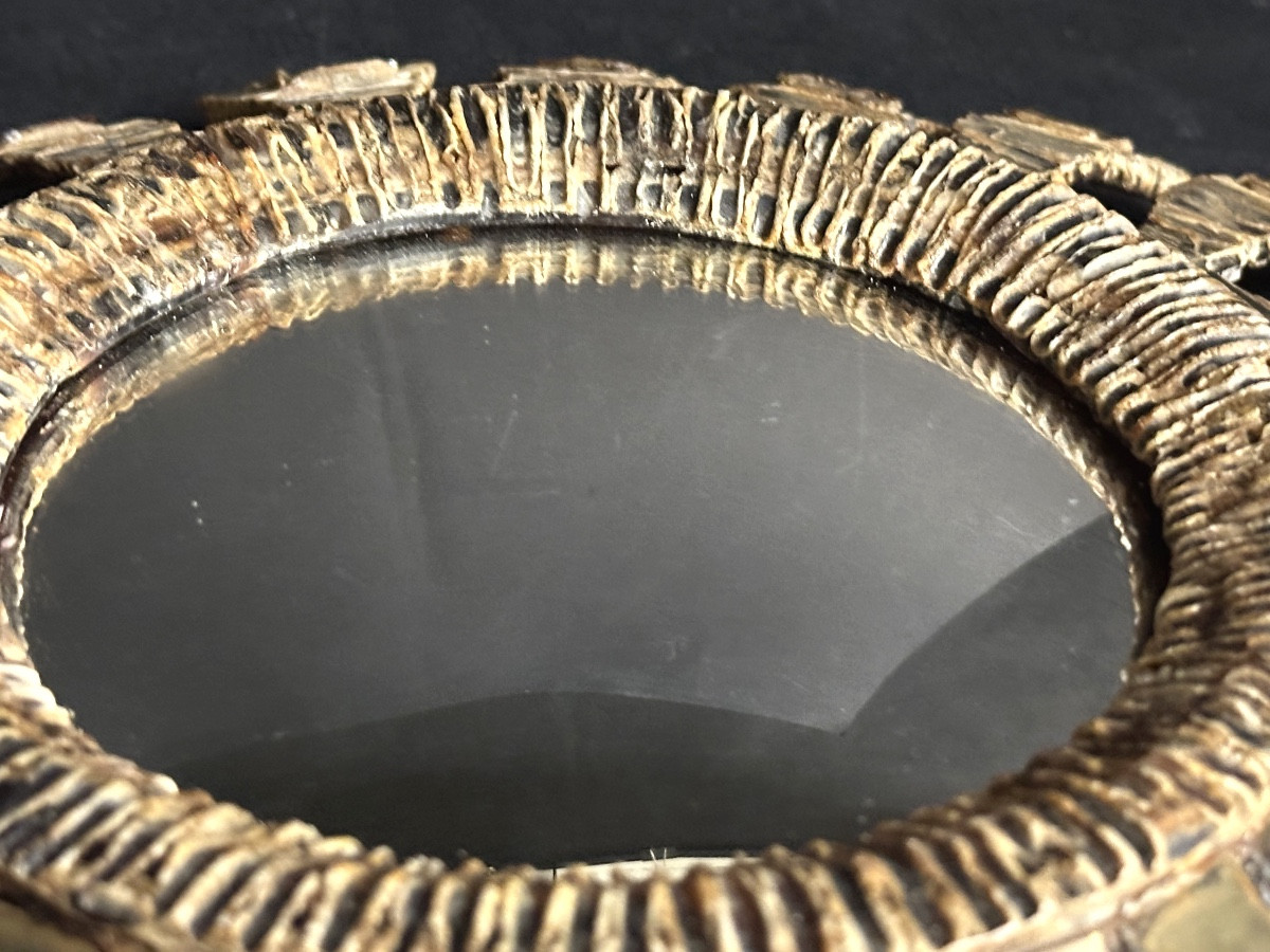 Line VAUTRIN attribué miroir sorcière en talosel 27,2cm en très bon état non signé -photo-4